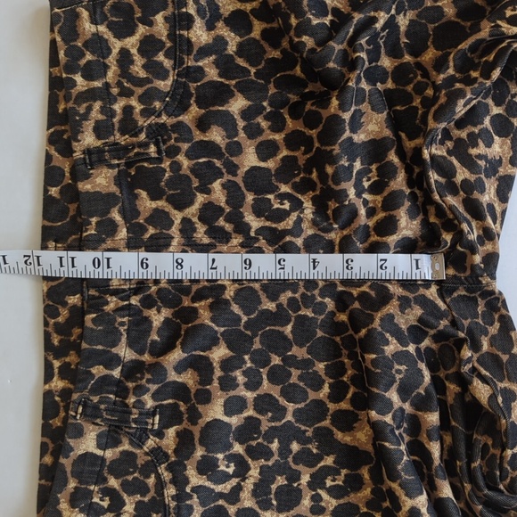 Faded Glory Cheetah Print Skinny Ankle Pants L Black Brown 12-14 - Picture 10 of 11